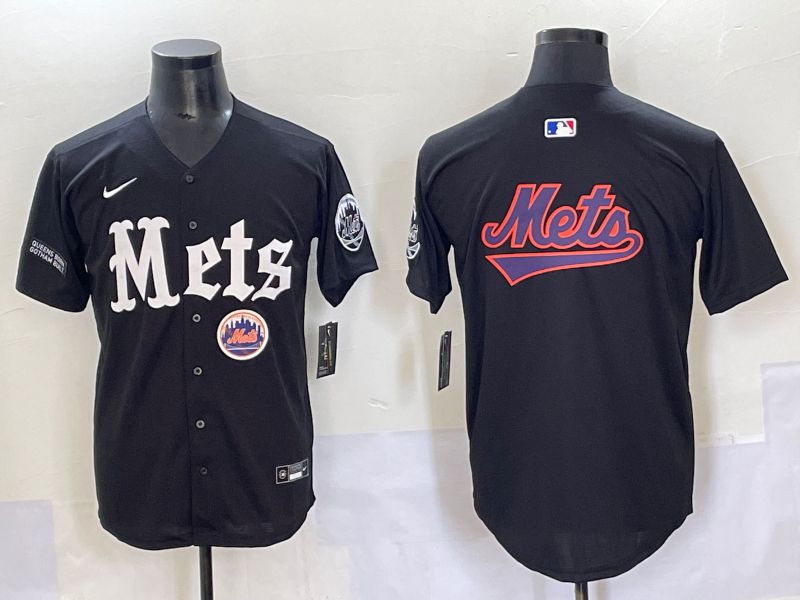 Men 2025 New York Mets Blank Black Five generations Joint Name Nike MLB Jersey style 18